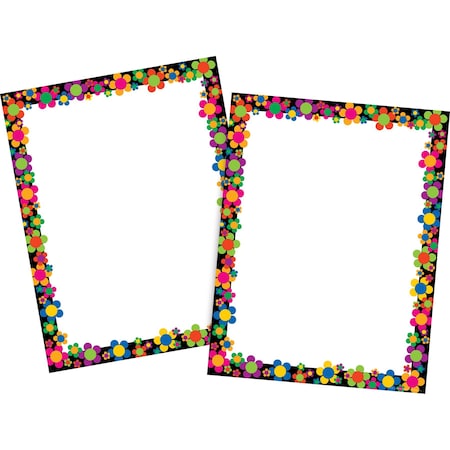 Barker Creek Neon Flower Power Computer Paper, 100 sheets/Package 3617